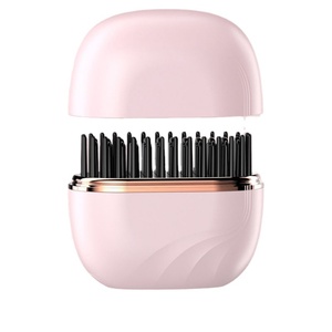 Portable Mini Wireless Home Hotel Hair Straightener Anti-Static Negative Ion NEW Safety Design Travel-friendly Nylon <b>Brush</b> - Product Image 1