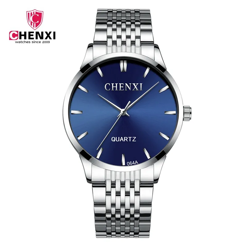 CHENXI 064A เงินนาฬิกาข้อมือนาฬิกาข้อมือควอตซ์ทองการออกแบบที่กำหนดเองหรูหรานาฬิกา