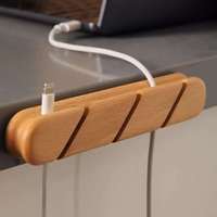 Organisateur de câbles multifonctionnel réutilisable en bois, cadeau pour le bureau, gestion des câbles USB, écouteurs, chargeurs, fils électriques à la maison