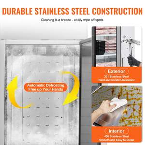 Comercial 19,32 Cu.ft 27 \ "W Congelador vertical Auto-Descongelación Acero inoxidable Alcance-en el congelador 4 Estantes ajustables-13 5 ° F Temp - Product Image 3