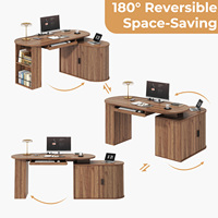 Escritorio de Oficina Inteligente y Contemporáneo con Diseño Optimizado, Estantes Abiertos Integrados y Orificio para Cableado, Personalizable