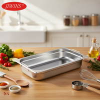 JIWINS SS201 Edelstahl GN-Behälter 2/3 Gastronorm Lebensmittelbehälter 353x325mm 20 40 55mm Buffet Catering für Restaurant Hotel