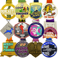 Médailles de course en métal gravées en 3D personnalisées et écologiques pour les événements Trail Runner 5K Spin, les marathons et les fun runs