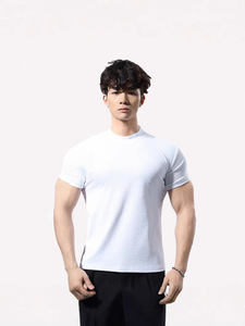 T-Shirt Fitness 65% Cotone 35% Poliestere, Asciugatura Rapida, Abbigliamento Sportivo a Maniche Corte, Maglietta <span class=keywords><strong>da</strong></span> Allenamento e Corsa per <span class=keywords><strong>Uomo</strong></span> - Product Image 2