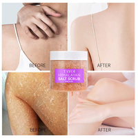 Gommage corporel au sel de l'Himalaya personnalisable, enrichi en vitamine E et pépins de raisin, exfoliant, élimine les cellules mortes, adoucit les peaux rugueuses des coudes et des genoux