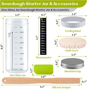 Productos Ecológicos 2026, Tarro de Boca Ancha de 24 oz para Fermentación de Pan de Levadura - Product Image 2