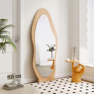 Espejo de Piso Irregular con Marco Ondulado Creativo para Decoración del Hogar Moderno, Espejo de Maquillaje de Alta Definición - Product Image 5