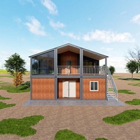 Maison conteneur préfabriquée portable à deux étages, 4 chambres, 2 salles de bain, villa modulaire détachable, appartement conteneur