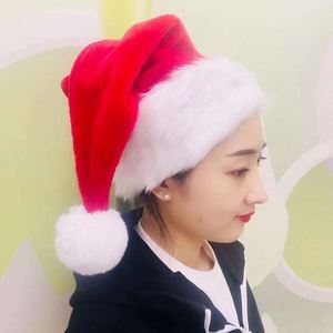 Original Factory Custom Size High Quality Plush Velvet Red Santa Claus Christmas <b>Hat</b> <b>for</b> Adults & Children - Product Image 3