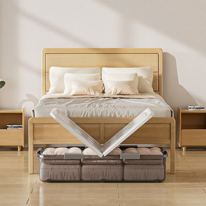 Boîte de rangement <span class=keywords><strong>sous</strong></span> le lit en plastique PP moulé par injection, 160L, étanche, avec roulettes plates, organiseur de vêtements - Product Image 4