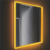 Miroir LED avec cadre en acrylique, interrupteur tactile intelligent, capteur et interrupteur tactile