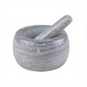 <span class=keywords><strong>Mortier</strong></span> et pilon en pierre de marbre blanc naturel dans des outils d'herbes et d'épices - Product Image 1