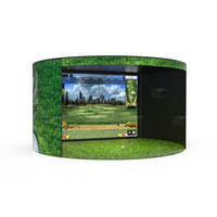 Cage de formation de simulateur de golf intérieur extérieur de nouveau design avec tente de tir et écran de projecteur pour la pratique du golf en salle
