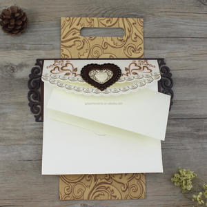 Coração bonito Forma Laser Cut De Madeira Cartões De Convite De Casamento personalizado aniversário convites menu cartões - Product Image 3