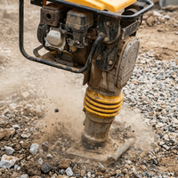 Vibrotech Nouvelle machine compacteuse vibrante industrielle de 35 cm de profondeur de compactage, moteur 5,5-6,5 CV, pilon vibratoire personnalisé pour le sol