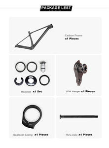 Cadre de <span class=keywords><strong>VTT</strong></span> en <span class=keywords><strong>carbone</strong></span> 29 pouces 2024, nouveau, avec patte de dérailleur UDH, 148x12 mm Boost, passage de câbles interne complet, cadre de <span class=keywords><strong>VTT</strong></span> rigide 29 pouces - Product Image 6