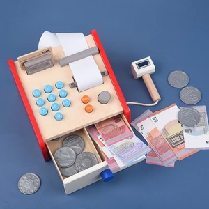 Ensemble de jouets de <span class=keywords><strong>cuisine</strong></span> <span class=keywords><strong>en</strong></span> <span class=keywords><strong>bois</strong></span> caisse enregistreuse <span class=keywords><strong>jouet</strong></span> simulation pièce de monnaie et pièce d'argent caisse enregistreuse <span class=keywords><strong>en</strong></span> <span class=keywords><strong>bois</strong></span> pour enfants - Product Image 4