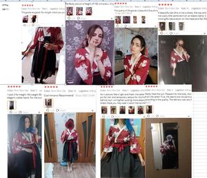 Ecowalson Retro estilo japonés <span class=keywords><strong>Vintage</strong></span> <span class=keywords><strong>Haori</strong></span> Kawaii niñas mujeres Floral Kimono vestido para fiesta Yukata ropa asiática faldas - Product Image 2