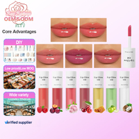 Huile repulpante pour les lèvres au peptide et à la cerise, avec logo personnalisé, capuchon blanc, hydratante, fini miroir, à l'huile de jojoba, format voyage portable 3ml