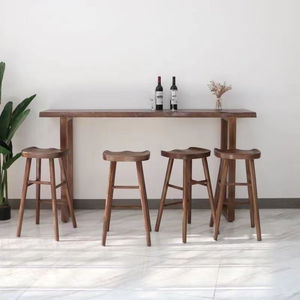 Juego de Mesa de Bar de Madera Sólida, Rectangular, Muebles de Bar Duraderos para Cafetería y Uso Doméstico - Product Image 4