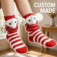 Chaussettes de sol en peluche pour adultes, motif animal de dessin animé, paresseux, pour Noël et la maison