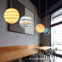 Lampe Planète Nordique Moderne pour Salle à Manger, Chambre d'Enfant, Chambre à Coucher, Lustre Acrylique en Forme de Ligne de Pêche, Lumière LED avec Commande par Câble