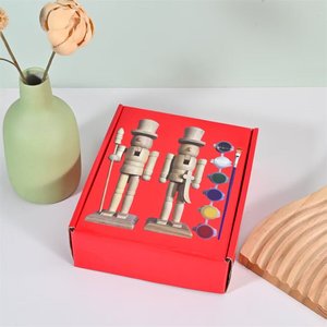 Ornements en <span class=keywords><strong>bois</strong></span> non finis 18 cm, poupée <span class=keywords><strong>casse</strong></span>-<span class=keywords><strong>noisette</strong></span>, matériaux durables, décorations de Noël écologiques, ensemble de jouets avec peintures - Product Image 4