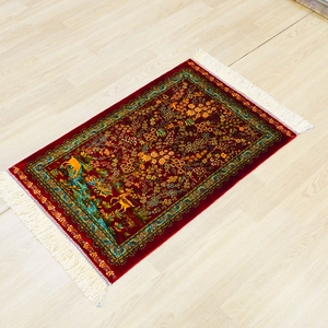 Tappeto di Lusso Vintage Fatto a Mano 60x90cm in Seta con Doppio Nodo e Design Albero della Vita, Lavabile e Antiscivolo, <span class=keywords><strong>per</strong></span> Preghiera - Product Image 2