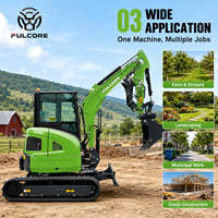 Mini-excavatrice FULCORE certifiée ISO9001, 3,6T 4T, avec pince hydraulique optionnelle, mini-excavatrice polyvalente pour les petites constructions