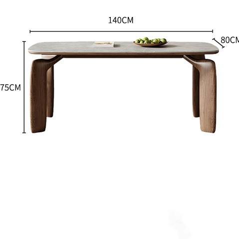 Table à manger avec pieds en forme de pattes d'éléphant de 1,4 mètre