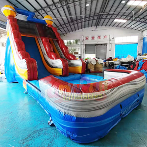 Tobogán acuático inflable infantil con piscina, temática Orbit, para fiestas al aire libre. - Product Image 1