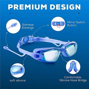 <span class=keywords><strong>Lunettes</strong></span> <span class=keywords><strong>de</strong></span> <span class=keywords><strong>natation</strong></span> ajustables anti-buée <span class=keywords><strong>les</strong></span> plus vendues avec bouchons d'oreilles, protection UV, revêtement bleu, pour myopes - Product Image 6
