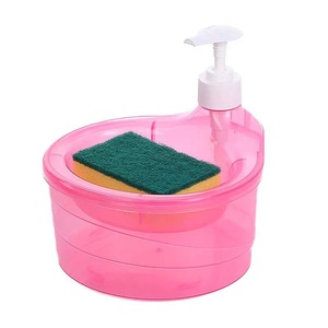 <strong>Dish</strong> Soap Dispenser with Cleaning Sponge Kitchen Liquid Soap Dispenser Sponge Caddy Pump <strong>Detergent</strong> - Product Image 3