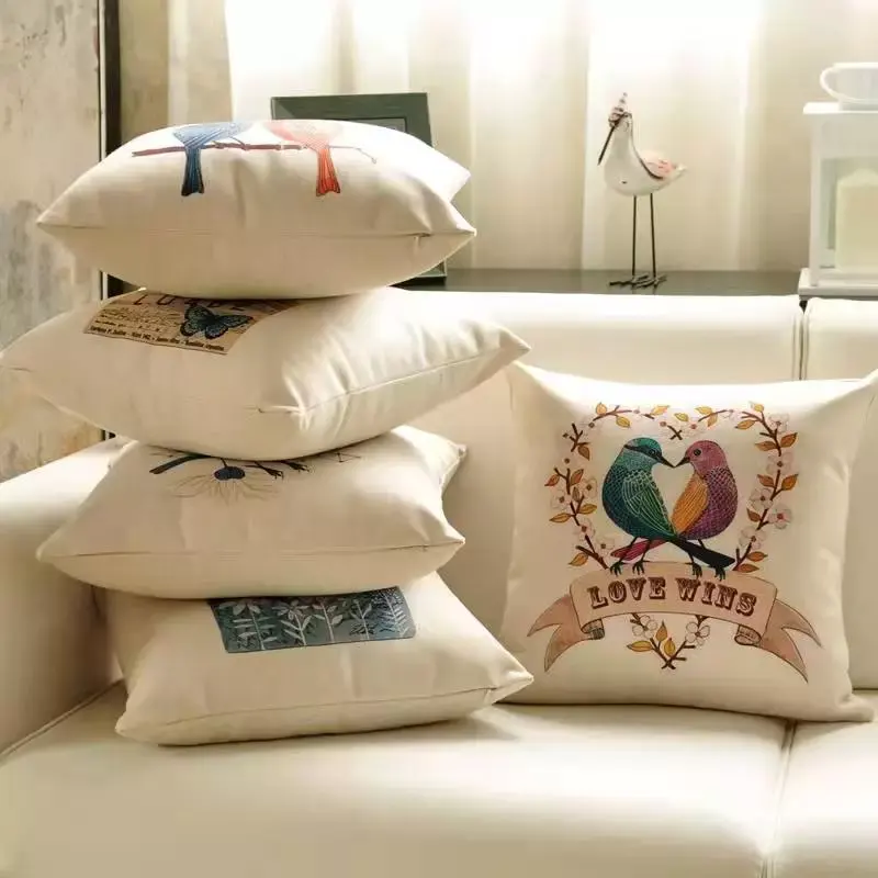 45*45 divano decorazioni per la casa cuscino quadrato con stampa in lino cuscino per divano con impacco sottovuoto all'ingrosso