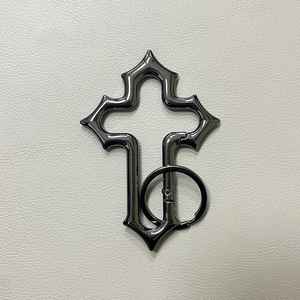 Mosquetón de resorte de aleación de Zinc, llavero cruzado Y2K, construcción de plata negra, llavero de crucifijo, colgante cruzado de cintura, uso de escalador - Product Image 3