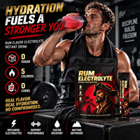 Poudre d'électrolytes OLLI au rhum, sans alcool, 0 sucre, 0 glucides, 5 calories, compatible Keto, hydratation rapide, récupération, 30 sachets de 150g