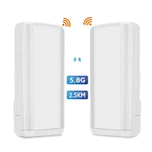 1KM Rentang 2.4G Hz 300M CPE Outdoor Jarak Jauh Nirkabel WiFi CPE Jembatan Titik Akses 24V POE 12dBi Antena untuk Kamera IP