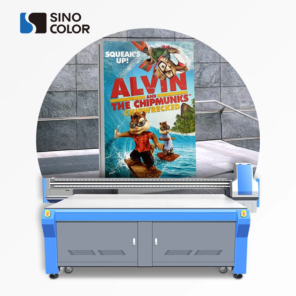 SinoColor 2500*1300 1440dpi fotoğraf kaliteli imprimante grand format maquina de izlenim uv impresora de madera