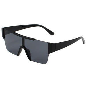 One Piece Outdoor Cycling Sunglasses For Women <b>Grey</b> Lens Half <b>Frame</b> PC Material Type 3 Sunshades Stylish Commute Style - Product Image 2