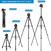 PULUZ Support d'appareil photo numérique professionnel en aluminium léger Trépied universel avec compatibilité avec microphone de conférence
