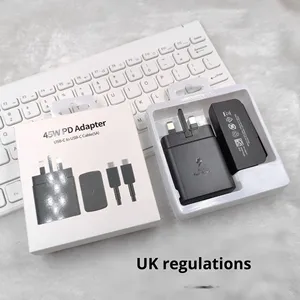 ของแท้สำหรับ <span class=keywords><strong>Samsung</strong></span> TA845 45W หัวชาร์จ UK ชาร์จเร็วพิเศษ2.0ใช้ได้ S23อัลตร้า Note20 Type-C ผลิตภัณฑ์ไฟฟ้า PD - Product Image 3