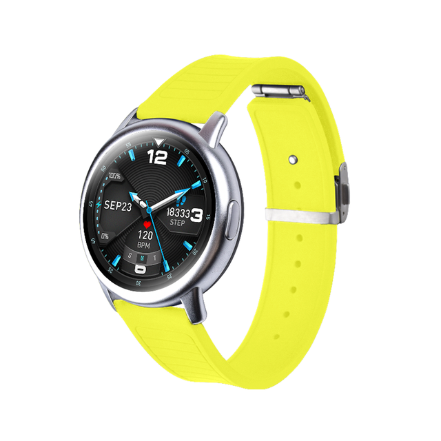 Luxury Waterproof Stripe Pattern Silicone Rubber Watch Strap with Buckle for Series