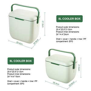 Glacière portable 6L 8L en PP et EPS, isolée, pour pique-nique, camping, plage - Product Image 2