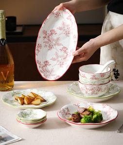 Factory Direct Sale Luxury Ceramic Tableware <b>Set</b> Ceramic Plates <b>Sets</b> Dinnerware French Embossed Design Ceramic Tableware - Product Image 3