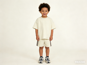 Conjunto de Camiseta y Pantalones Cortos para Niños y Niñas, 95% Algodón, 5% Elastano, Atuendo Popular para Niños - Product Image 3