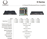Amplificateur numérique de classe D léger 1U 4 canaux 4 x 3000W RMS à 8 ohms avec filtre passe-bas intégré pour installation PA, DJ et conférences, H430