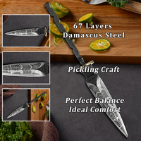 Lame Vierge de Couteau de Chasse Grandsharp, Couteaux à Lame Fixe DIY pour Survie en Plein Air, Outil de Camping, Couteaux de Cuisine Utilitaires en Acier Damas