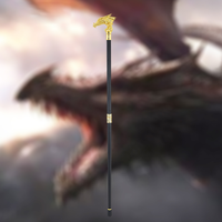 Großhandel Glänzender Goldener Flügel-Drachenkopf-Gehstock, Fantasy-Dekorativer Spazierstock für Cosplay Halloween Feiertagsgeschenke