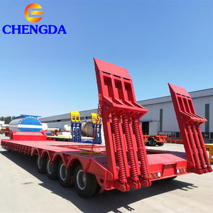 Remorque surbaissée à 3 ou 4 essieux, capacité de 60 à 80 tonnes, 100 tonnes, <span class=keywords><strong>13</strong></span> mètres, avec casiers pour conteneurs - Product Image 1