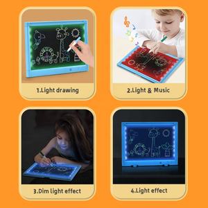 Samtoy 14 นิ้วแท็บเล็ตการเขียนที่มีสีสันแบบลบได้ Doodle กราฟฟิตีกระดานแสงเด็ก LED กระดานวาดภาพพร้อมเพลงเบา - Product Image 3